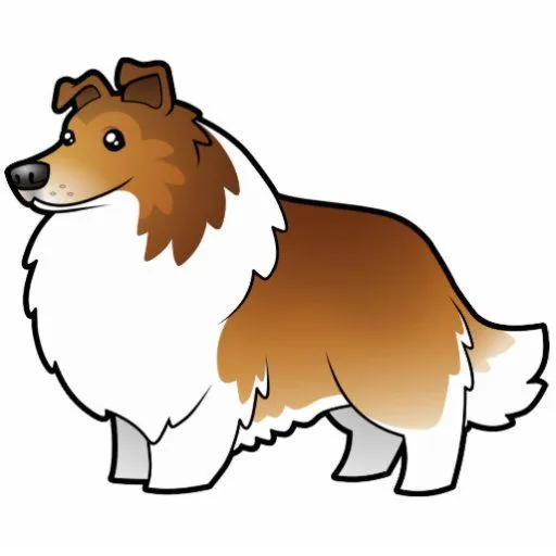 Perro pastor de Shetland del dibujo animado/collie Imán ... Perro pastor de Shetland del dibujo animado/collie Imán ...