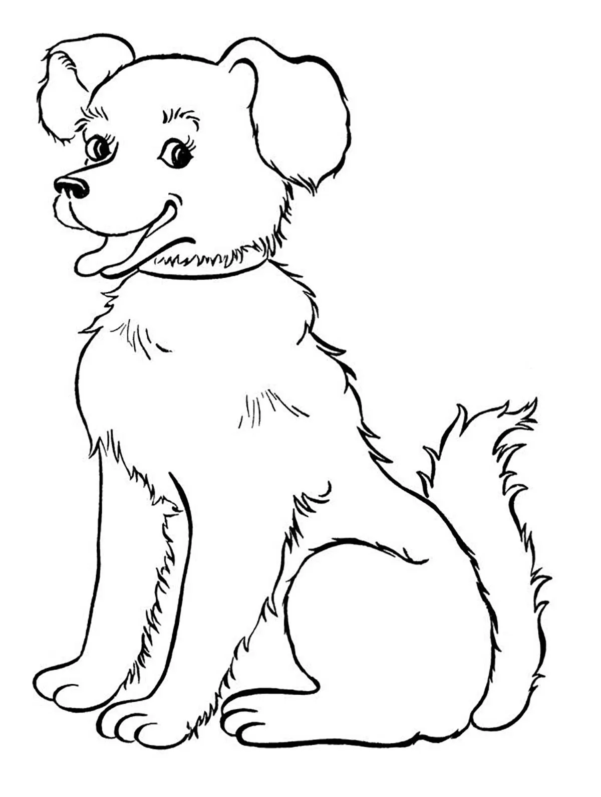 Perro sentado - Perros - Just Color Niños : Dibujos para colorear para niños Perro sentado - Perros - Just Color Niños : Dibujos para colorear para niños