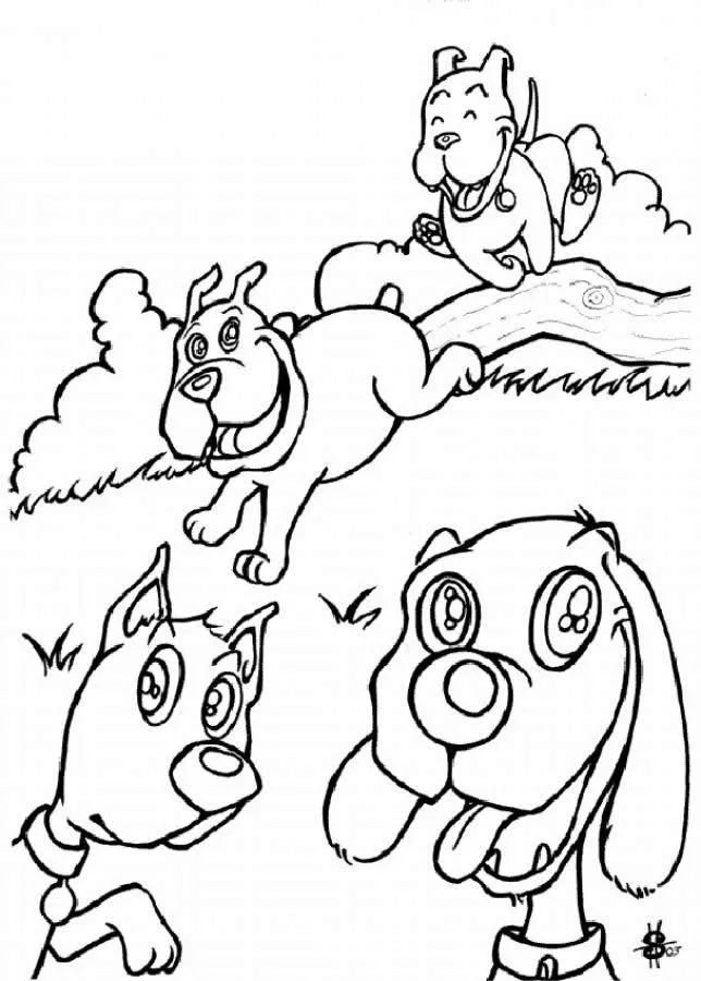 Dibujos para colorear perros en el campo - es.hellokids.com Dibujos para colorear perros en el campo - es.hellokids.com