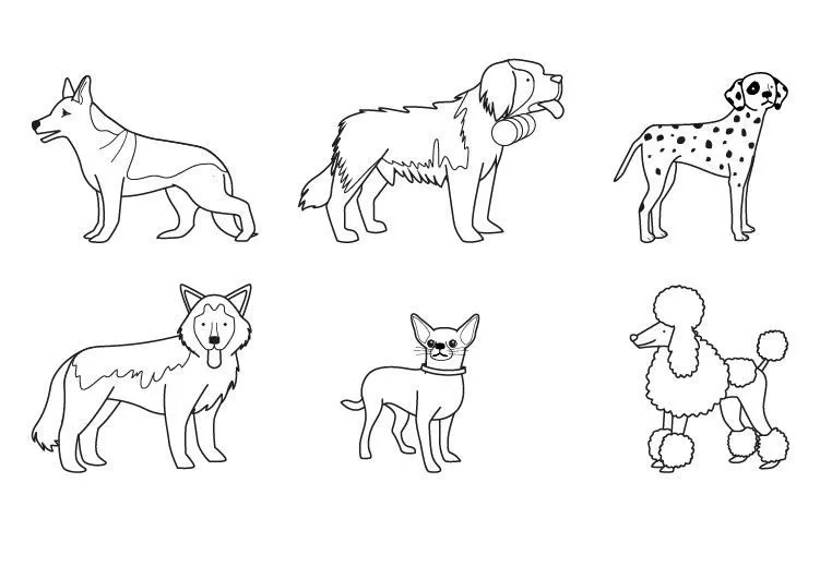 de perros: dibujo para colorear e imprimir