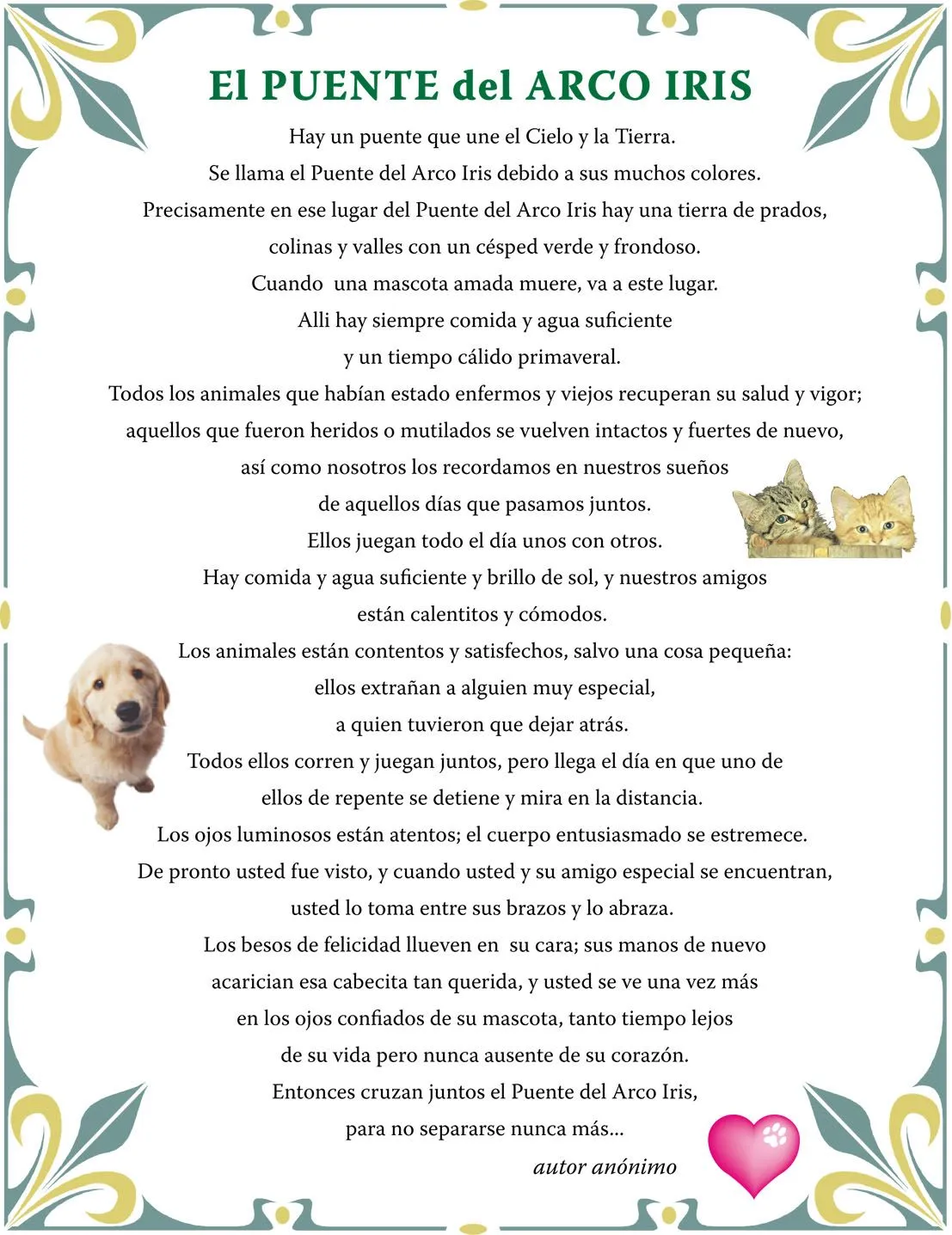 Perros y Gatos en adopción 2014: Frases y Poesías
