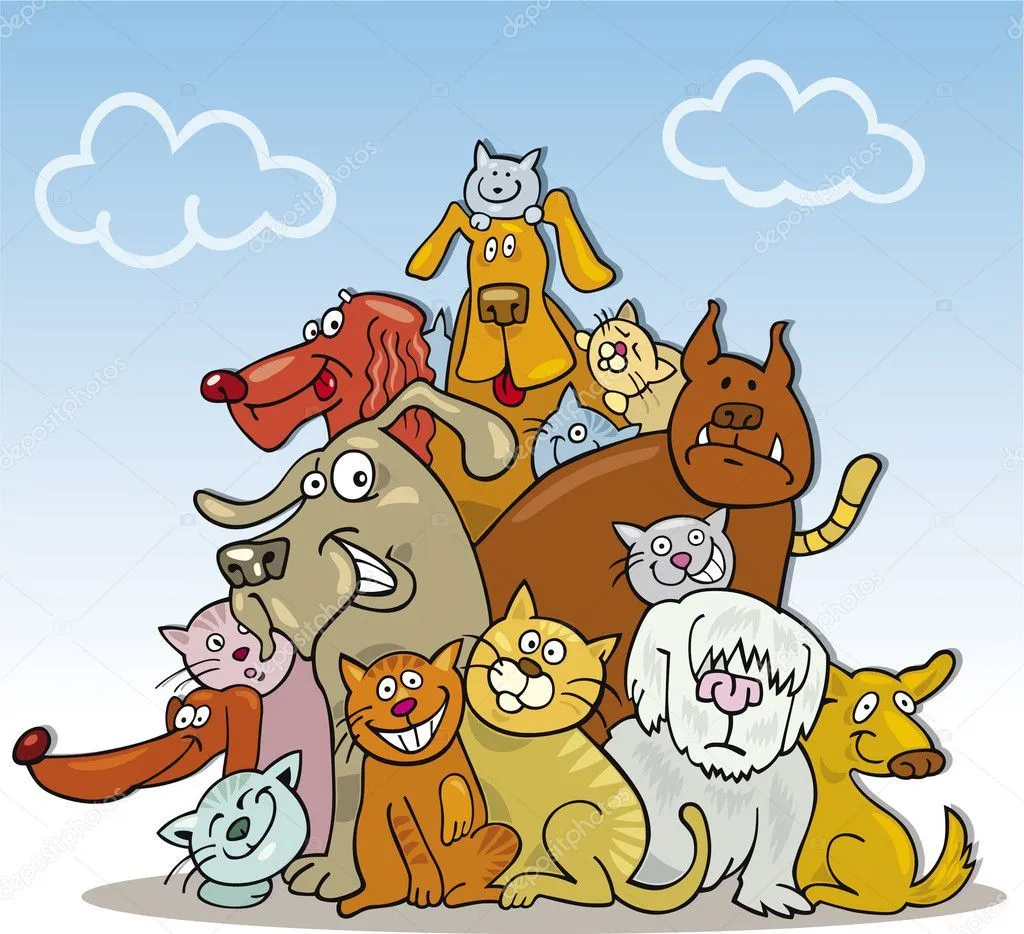 perros y gatos — Vector stock © izakowski #
