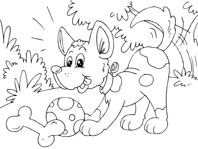 Perros jugando para colorear - Imagui