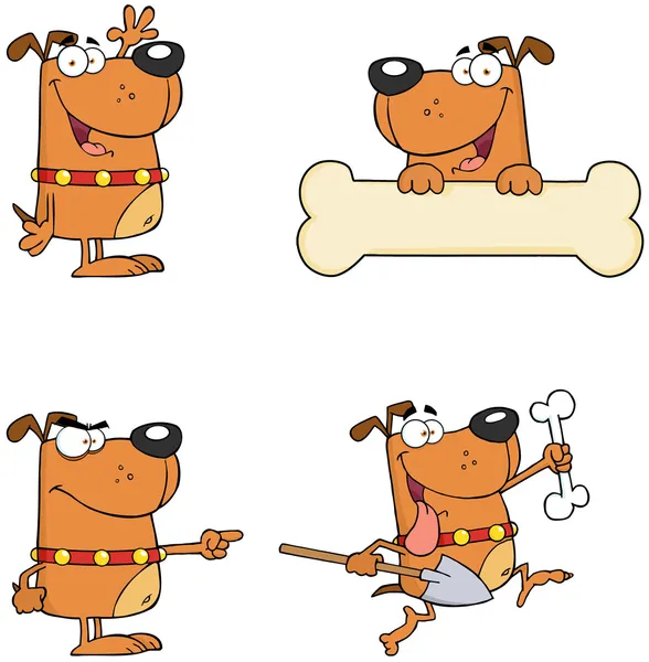 perros mascota colección de personajes de dibujos animados — Foto ... perros mascota colección de personajes de dibujos animados — Foto ...