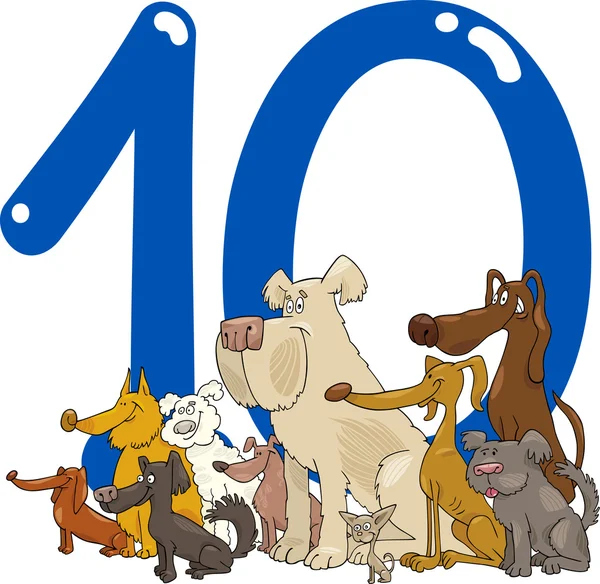 perros número diez y 10 — Vector stock © izakowski #10145415