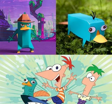 Phineas and Ferb - Perry the Platypus / Agent P Papercraft ... Phineas and Ferb - Perry the Platypus / Agent P Papercraft ...