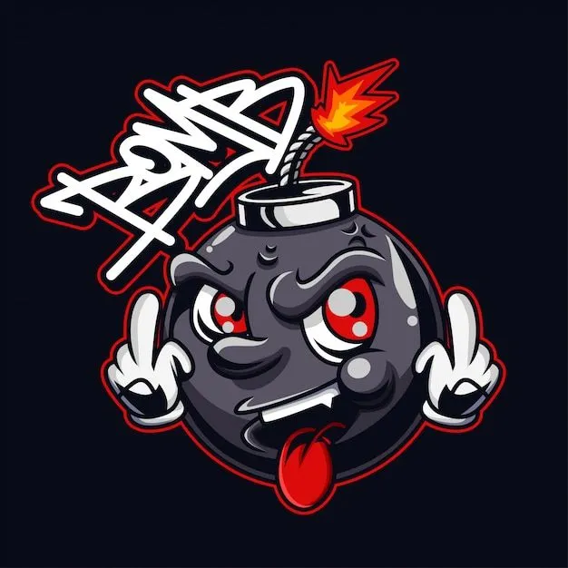 Personaje de bomba de graffiti | Vector Premium Personaje de bomba de graffiti | Vector Premium