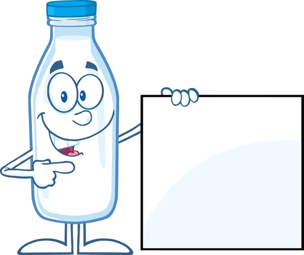Personaje de dibujos animados botella de leche sonriente mostrando ... Personaje de dibujos animados botella de leche sonriente mostrando ...