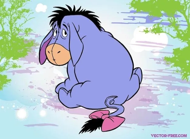 Personaje de dibujos animados burro Eeyore vector | Descargar ... Personaje de dibujos animados burro Eeyore vector | Descargar ...
