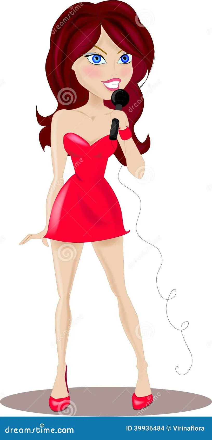 Personaje De Dibujos Animados - Cantante Stock de ilustración ...