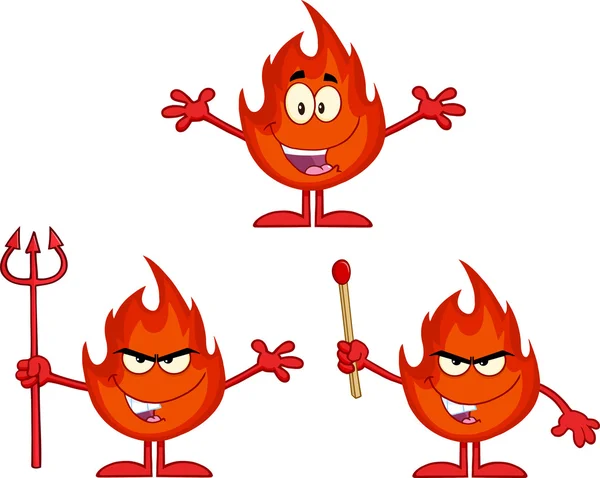Personaje de dibujos animados de fuego 1. colección — Foto stock ... Personaje de dibujos animados de fuego 1. colección — Foto stock ...