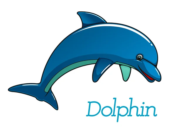 Personaje de dibujos animados lindo delfín — Vector stock ...