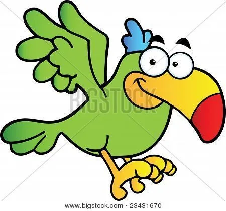 Personaje de dibujos animados de loro volando Fotos stock e ...