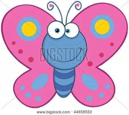 Personaje de dibujos animados de mariposa sonriente Fotos stock e ...