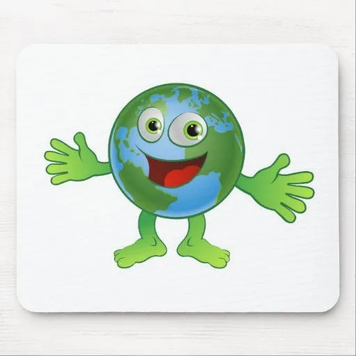 Personaje de dibujos animados del mundo del globo alfombrilla de ...