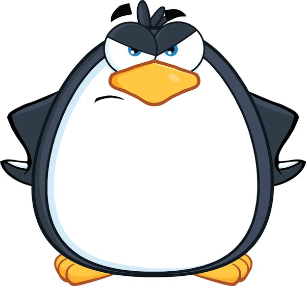 personaje de dibujos animados de pingüino enojado — Vector stock ...