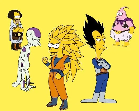 Si Dragon Ball Z luciera como los Simpsons