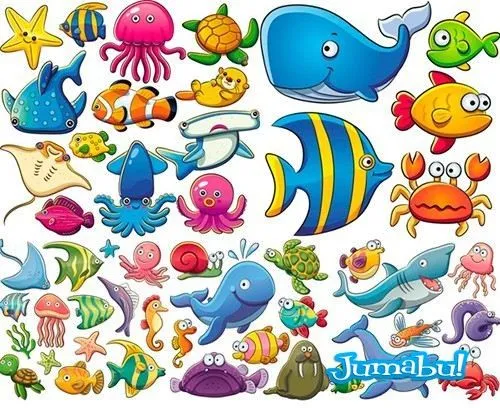 Personajes Bajo el Mar en Vectores | Jumabu