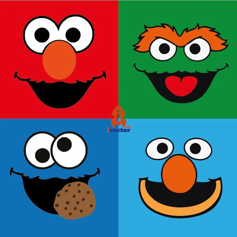 Personajes Plaza Sésamo Caritas Vector - Ivector Personajes Plaza Sésamo Caritas Vector - Ivector