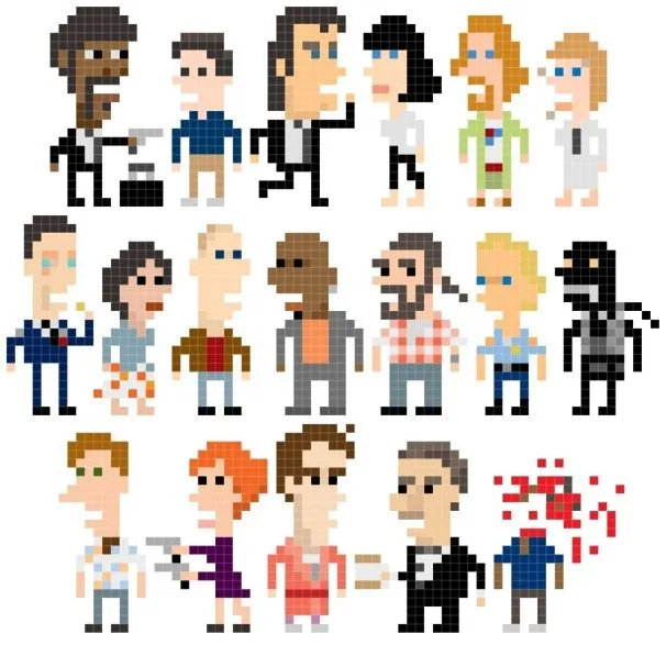 Personajes de Pulp Fiction pixelados | Walyou Personajes de Pulp Fiction pixelados | Walyou