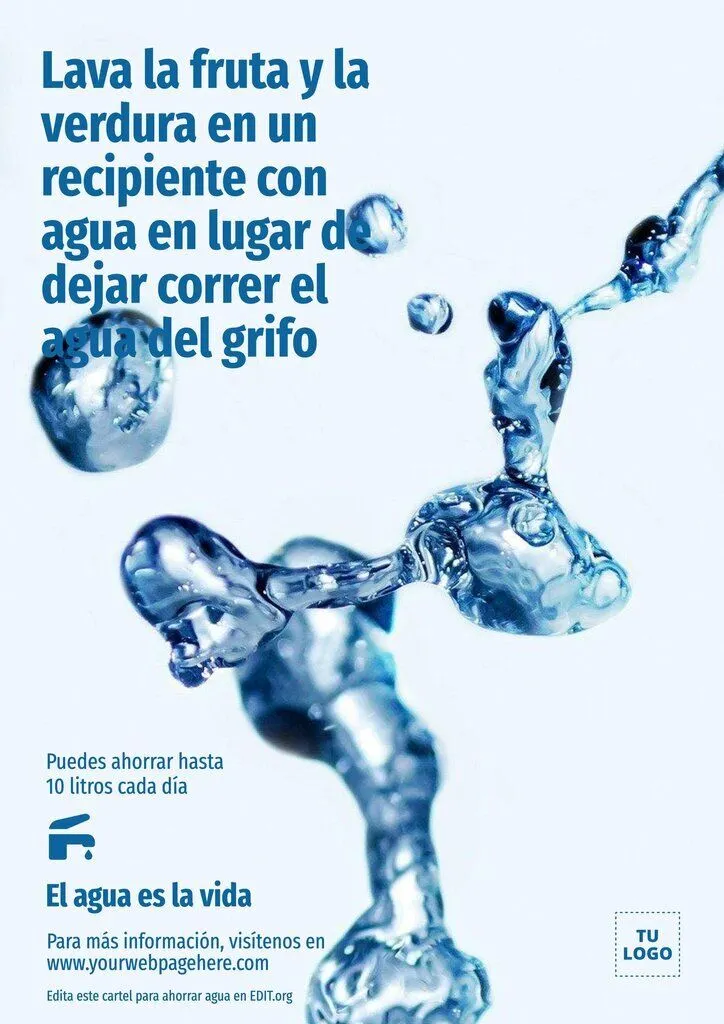 Personaliza un cartel de ahorro de agua