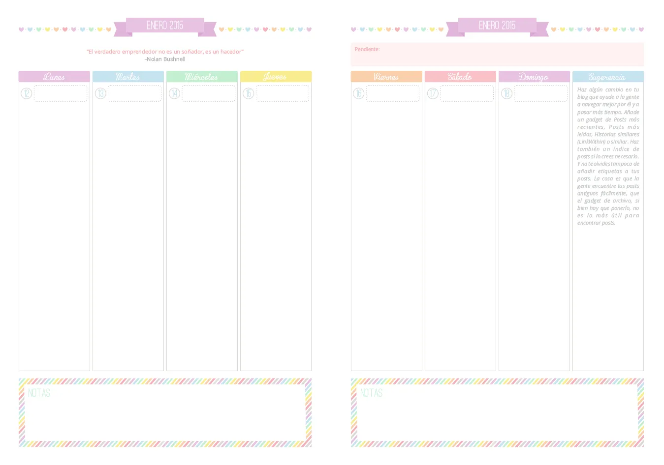Agenda 2015 | Personalización de Blogs
