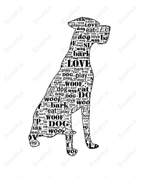 PERSONALIZED Great Dane Dog Great Dane Silhouette Word por PetGifts