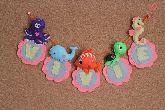 Personalizado animales fieltro nombre Banner por EndlessFeltMagic