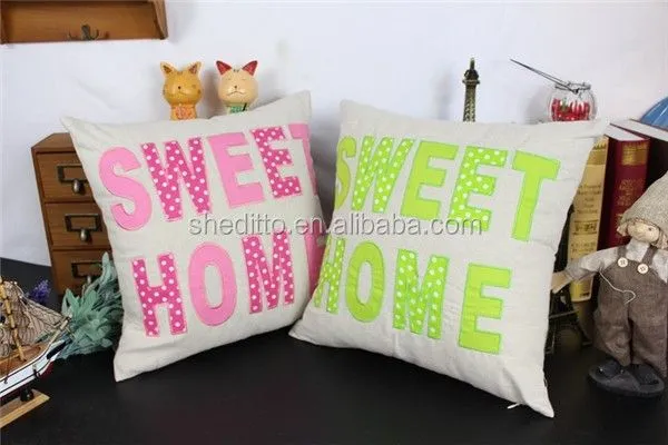 Personalizar bordado alfabeto con apliques letras sofá decorativo ...