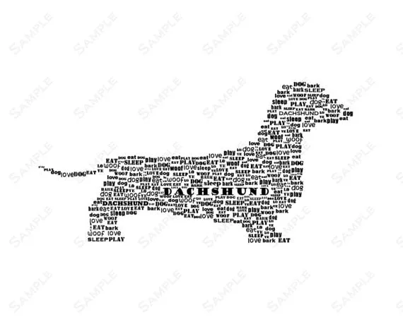 Personalized Dachshund Word Art Dachshund Dog 8 x 10 por PetGifts
