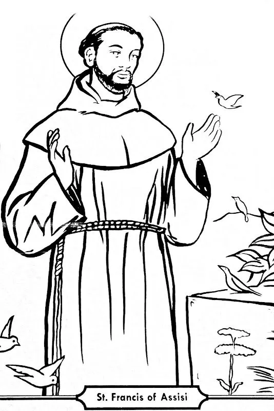 Dibujos Católicos : San Francisco de Asis para colorear Dibujos Católicos : San Francisco de Asis para colorear