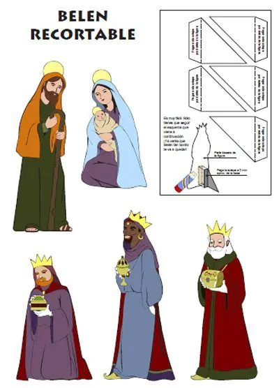 Pesebre para imprimir, recortar y armar - PuertoPixel.com