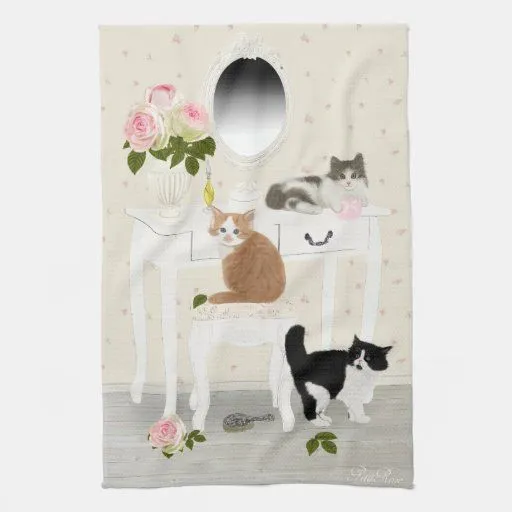 PetitRose "salón de belleza de los gatitos", Toalla De Mano | Zazzle