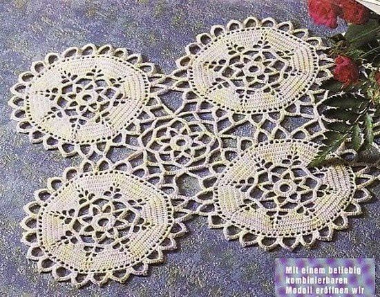 petits napperons - Fleurs et Applications au Crochet