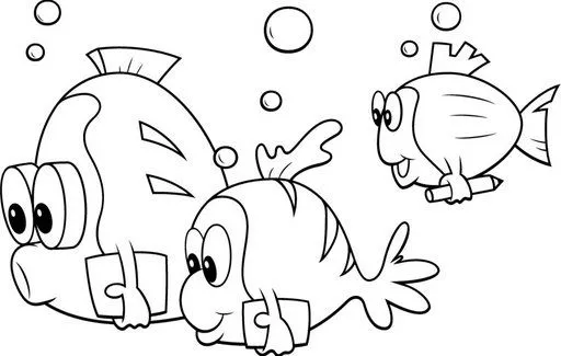 Pinto Dibujos: Peces a la escuela para colorear Pinto Dibujos: Peces a la escuela para colorear