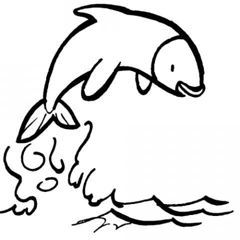 Pez saltando: Dibujos para colorear