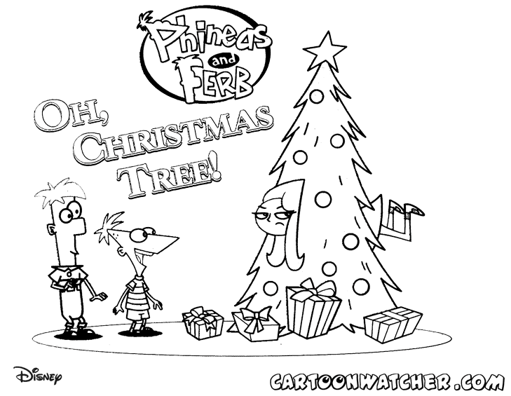 Phineas and Ferb Christmas Tree coloring page - Phineas and Ferb ...