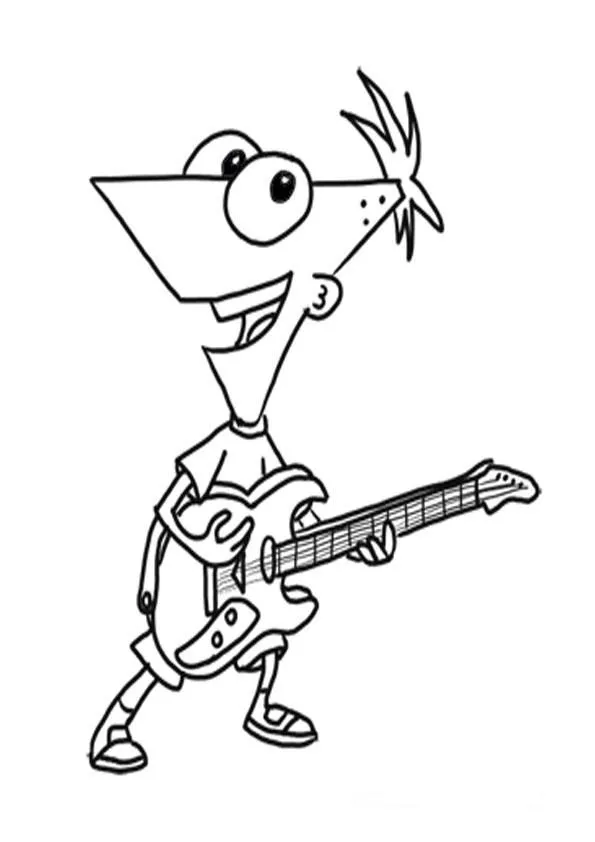 Phineas y fer de blanco y negro para dibujar - Imagui