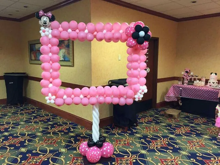 Photo frame minnie mouse | Balloon columns /Columnas globos ... Photo frame minnie mouse | Balloon columns /Columnas globos ...