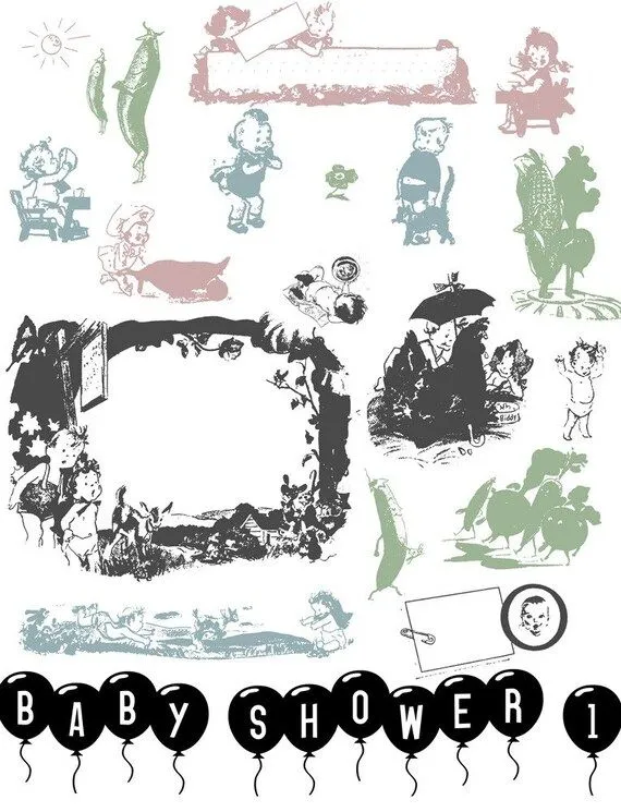 Baby Shower part 1 photoshop brushes or by 1image1000words on Etsy Baby Shower part 1 photoshop brushes or by 1image1000words on Etsy