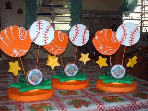 Centros de mesa infantiles de beisbol - Imagui