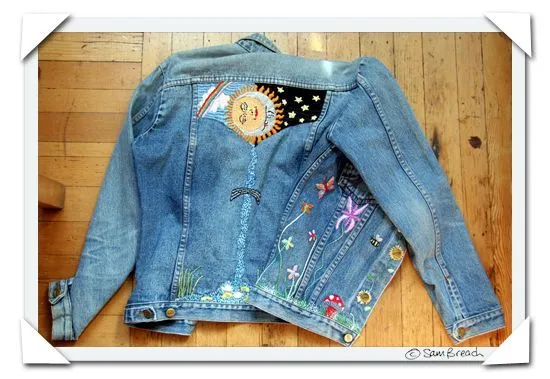 picture photograph embroidered denim jacket hippy 2007 copyright ...