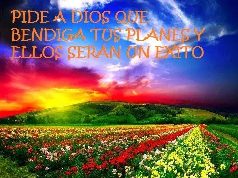 PIDE A DIOS QUE BENDIGA TUS PLANES Y ELLOS SERAN UN EXITO ... PIDE A DIOS QUE BENDIGA TUS PLANES Y ELLOS SERAN UN EXITO ...