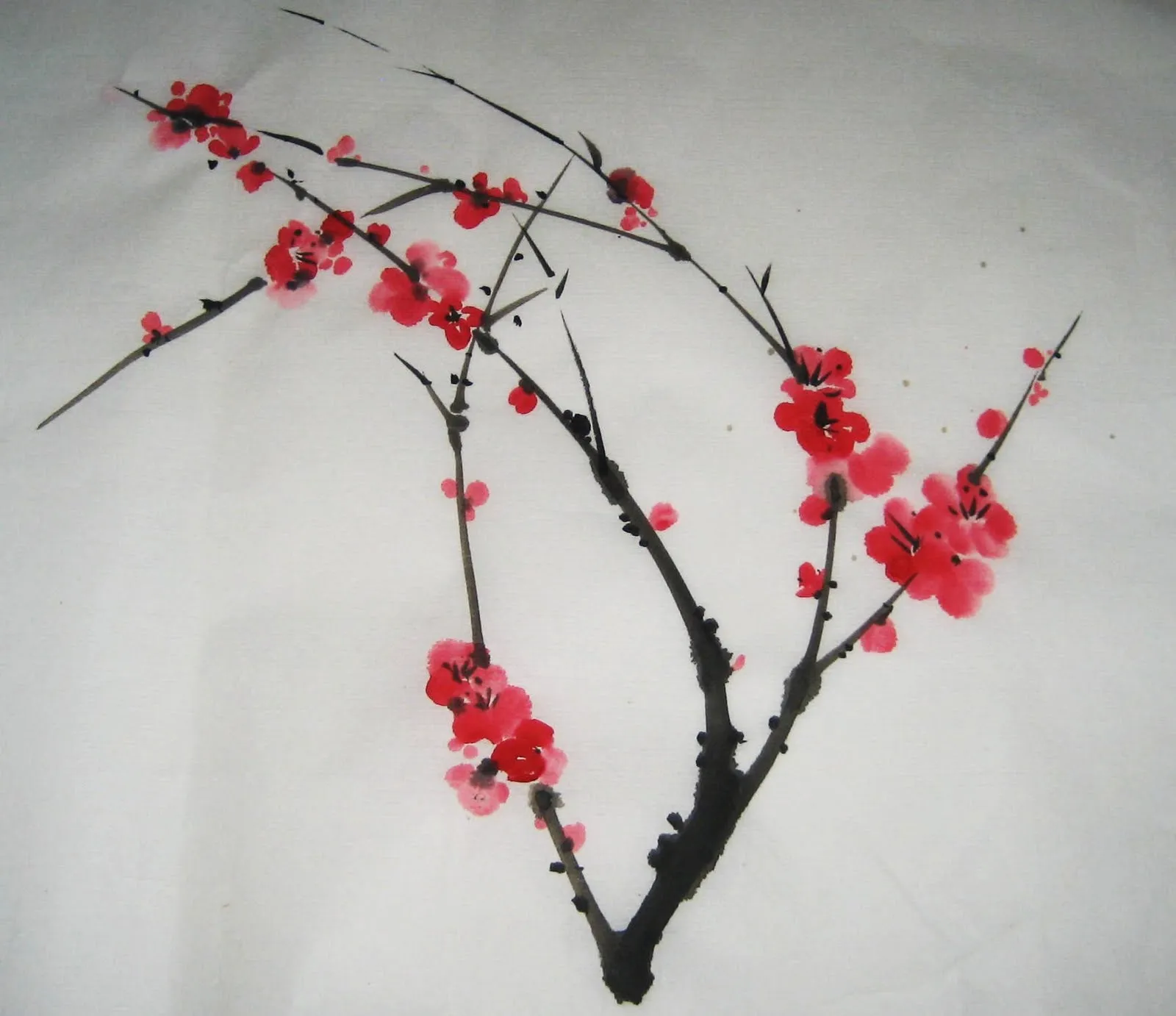 Piedad Martínez Torres: CEREZO EN FLOR - PINTURA CHINA Piedad Martínez Torres: CEREZO EN FLOR - PINTURA CHINA
