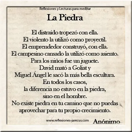 La piedra en el camino | Reflexiones y Lecturas para Meditar La piedra en el camino | Reflexiones y Lecturas para Meditar