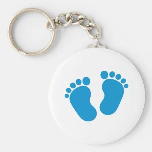 Pies del bebé azul llaveros de Zazzle.