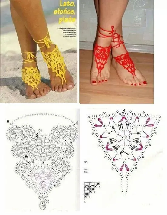 Pies descalzos | Patrones en tejido crochet fotos y diagramas ... Pies descalzos | Patrones en tejido crochet fotos y diagramas ...