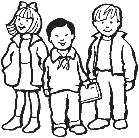 Niños parados para colorear - Imagui