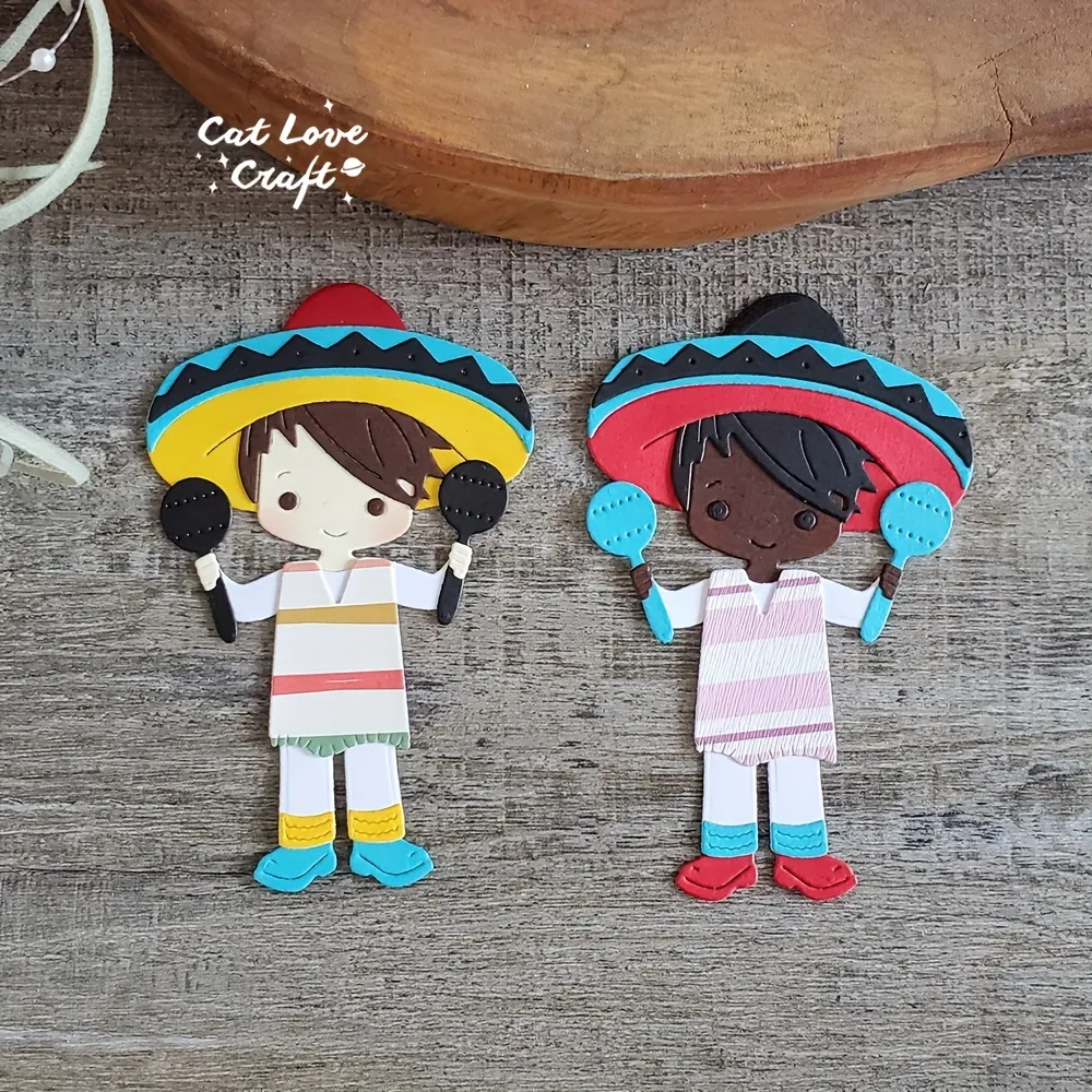 1 Pieza De Troqueles De Corte De Metal Para Niños Mexicanos De Catlove, Molde Para Álbum 1 Pieza De Troqueles De Corte De Metal Para Niños Mexicanos De Catlove, Molde Para Álbum