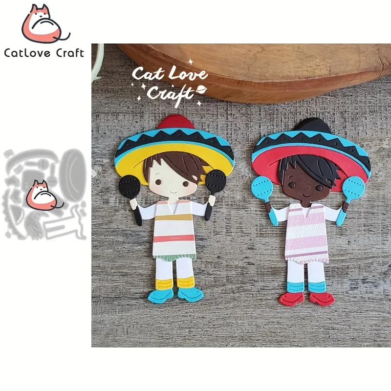 1 Pieza De Troqueles De Corte De Metal Para Niños Mexicanos De Catlove, Molde Para Álbum 1 Pieza De Troqueles De Corte De Metal Para Niños Mexicanos De Catlove, Molde Para Álbum